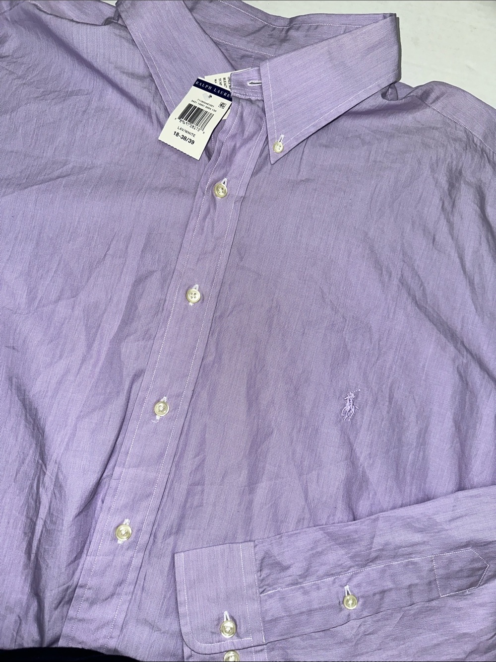 NEW Ralph Lauren Button Down Shirt Lavender Long Sleeve Size 18 38/39